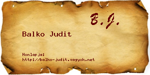Balko Judit névjegykártya
